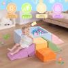 HAHASOLE Foam Climbing Toys with Large Ball Pit, Foam Climbing Blocks for Toddlers Indoor, Soft Play Climb and Crawl Activity Playset, Toddler Play Crawling Climbing Sliding(Excluding Balls) view 2