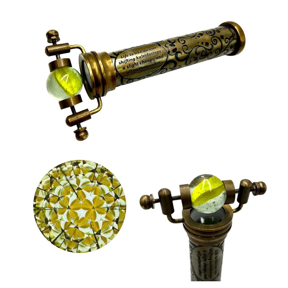Brass Marble Ball Kaleidoscope Handmade Antique Nautical Kaleidoscope for Kids, Unique Graduation for Husband, Working Kaleidoscopes Nautical Collectibles