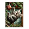 1000-piece Cat on The Christmas Tree Adult Wooden Puzzle, Intellectual Challenge, Stress-Relieving Puzzle, Relaxing Family Activity, Decoration, Size: 29.5 x 19.7 in view 1