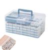 BaoBaJiu Mahjong Case- Suitable for three sizes of mahjong Tidy desktop- Easy to carry Craft Supplies Organizer Box with a Removable Tray/A Partition/Handle- for Storage for spare parts/mahjong(Blue) view 1