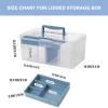 BaoBaJiu Mahjong Case- Suitable for three sizes of mahjong Tidy desktop- Easy to carry Craft Supplies Organizer Box with a Removable Tray/A Partition/Handle- for Storage for spare parts/mahjong(Blue) view 2