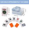 BaoBaJiu Mahjong Case- Suitable for three sizes of mahjong Tidy desktop- Easy to carry Craft Supplies Organizer Box with a Removable Tray/A Partition/Handle- for Storage for spare parts/mahjong(Blue) view 3