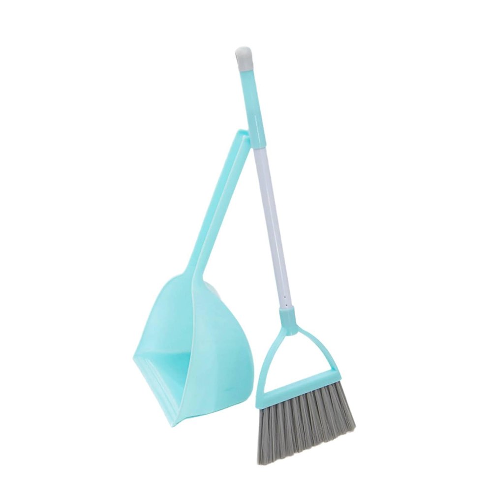 Broom with Dustpan Combo Set, mini Broom and Dustpan Set, Kids Dustpans Set Soft Fur Plastic Small Brooms Dustpans for Baby Kids Kindergarten (Green)