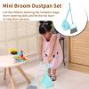 Broom with Dustpan Combo Set, mini Broom and Dustpan Set, Kids Dustpans Set Soft Fur Plastic Small Brooms Dustpans for Baby Kids Kindergarten (Green) view 2