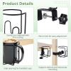 2-Piece Adjustable Desk Cup Holders, Clamp-On Drink Mounts for Coffee, Bottles, Cans, and Wheelchairs, Mounting for Horizontal Or Vertical Surfaces view 2