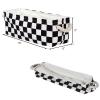3PC Small Checked Storage Baskets 15x6x5 inch Narrow Toliet Storage Bins with Handles for Papers Closet,Cabinet,Countertop Organizing Small Items (Black) view 3