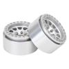 4Pcs 1:10 Beadlock Wheel Rim Hub, RC Crawler Car Metal Wheel Hub Car Tire Fit for Axial SCX10 / SCX10II / 90046/90047 (Black Silver) (Silver) view 3