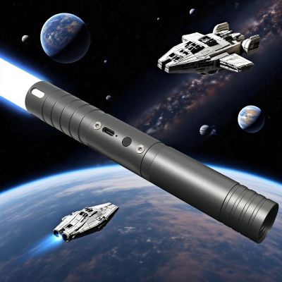 Children's Lightsaber,with 15 RGB Colors, Multiple Memory Modes, Duel Lightsaber, USB-C Rechargeable Laser Sabre, Suitable for Children and Adult Halloween Decoration (Grey/1 Piece)
