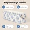 3PC Floral Narrow Storage Bins 15x6x5 inch Blue Flower Small Basket for Closet,Cabinet,Countertop Organizing Small Items Fabric Organizer with Handles, Toilet Paper Storage (Blue flower) view 2