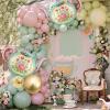 102 Pcs Tea Party Balloons, 35" Huge Teapot Aluminum Foil Balloons Pink Green Gold Confetti Latex Balloon for Girls Birthday Let's Par Tea Baby Shower Bridal Shower Garden Party Decorations Supplies view 1