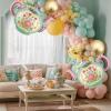 102 Pcs Tea Party Balloons, 35" Huge Teapot Aluminum Foil Balloons Pink Green Gold Confetti Latex Balloon for Girls Birthday Let's Par Tea Baby Shower Bridal Shower Garden Party Decorations Supplies view 2