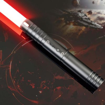 hildren'S Laser Saber,with 15 RGB Colors, Multiple Memory Modes, Duel Lightsaber, USB-C Rechargeable Laser Tool Holder, Suitable for Children and Adult Halloween Decoration (Black/1 Piece)