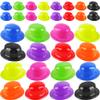 32 Pack Colorful Plastic Bowler Hat Neon Party Hats Bulk Solid Derby Hat Bowler Hats for Birthday Photo Booth Props, 8 Colors view 1