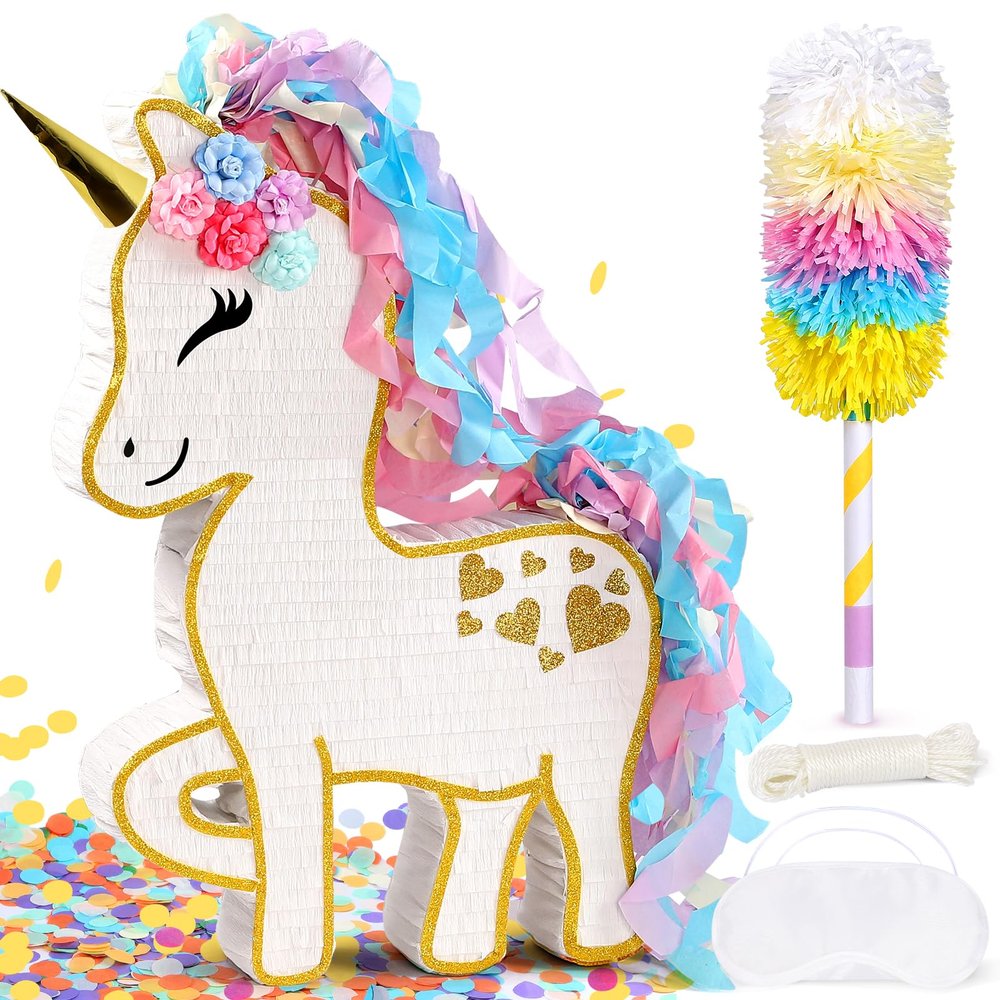 24" Large Unicorn Pinata - Mexican Theme Party Decoration for Birthdays, Fiestas & Cinco de Mayo - Extra Large Piata Donkey for Kids Party Favors