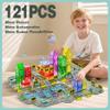 121PCS Magnetic Tiles Road Set with Pullback Cars. Magnet Tiles for Building Construction Toys with Ship, Airplane, Traffic Sign, STEM Magnetic Tiles for Kids Ages 4-8, Educational Gifts for Ages 3+ view 2