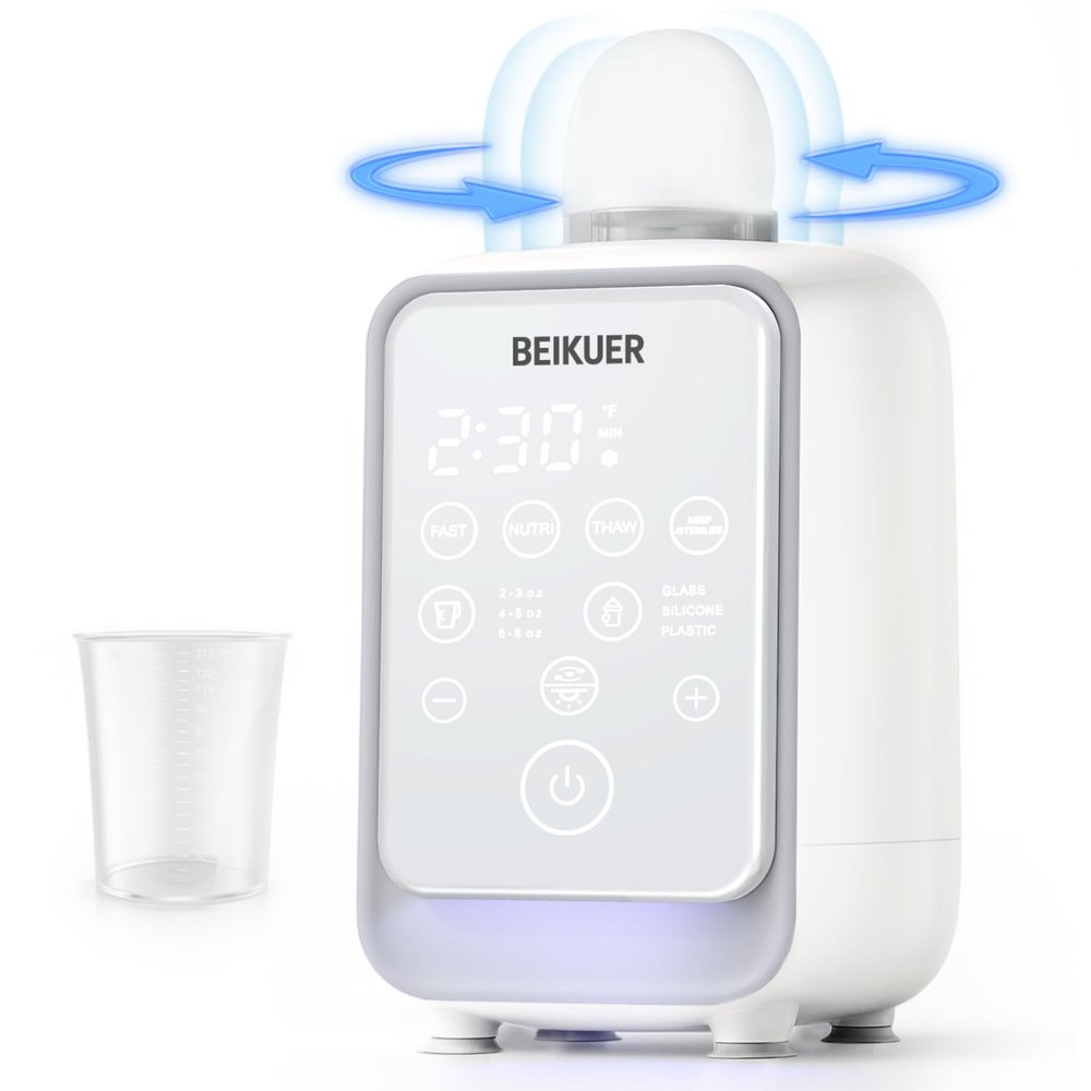 12-in-1 Baby Bottle Warmer for Breastmilk, 98F 2m Fast Heating Milk Warmers, 24H Locks Nutrients with 360 Swirlable Heat, Precise Even Warming & Temperature Control, Fits All Bottles, Bags, Jars