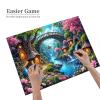 1000Pcs Wooden Jigsaw Puzzle Fantasy Fairy Tale Forest with Magical Tree Houses Pink Flowers Waterfall 19.69x27.56 Inch for Adults Kids Family Game Night Home Decor1 view 4