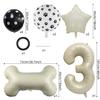 10pcs Dog Themed 3 Birthday Decor,30 Inch Bone Shaped Foil Balloons,White Number 3 Balloons Mylar Foil Balloons for Paw 3rd Birthday Decorations Dog 3rd Birthday Party Supplies Wedding Party Decor view 3