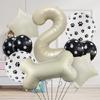 10pcs Dog Themed 3 Birthday Decor,30 Inch Bone Shaped Foil Balloons,White Number 3 Balloons Mylar Foil Balloons for Paw 3rd Birthday Decorations Dog 3rd Birthday Party Supplies Wedding Party Decor view 4
