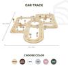 Wooden Toy Road Race Track Set Compatible with Toy Car Garage & Toddler Car Toys Road Race Car Track Playset for Kids Cars Toys Accessories Addition for Toy Parking Garage by EnjoyTheWood (Pink) view 3