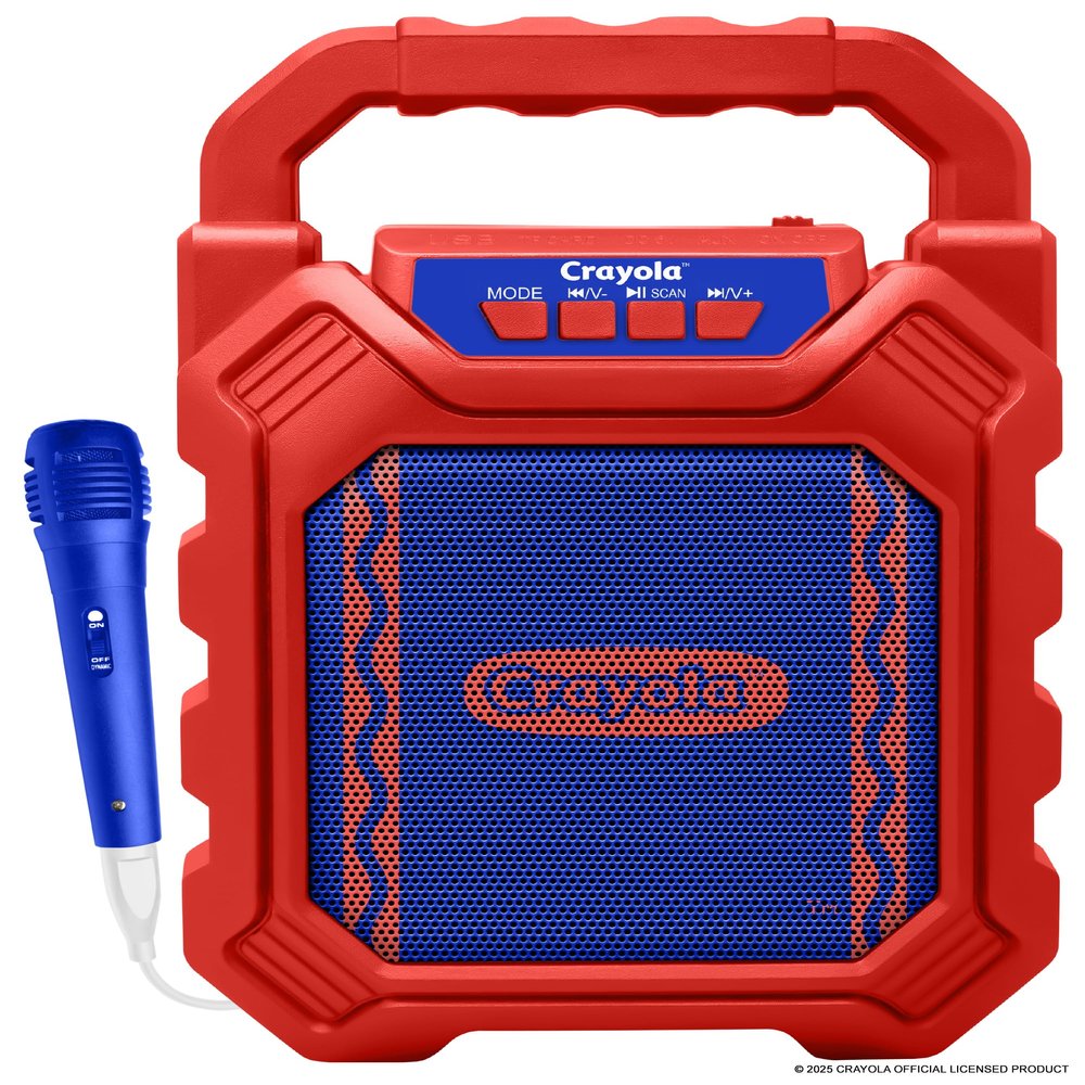 Crayola Mini Karaoke Machine for Kids, Bluetooth Speakers with Microphone