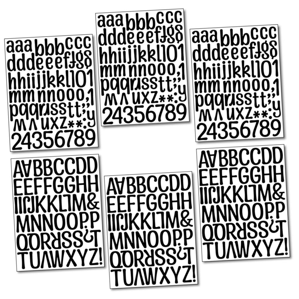 EPIGEIST 6 Sheets Self Adhesive Letter and Number Stickers of Vinyl Alphabet Decals for Mailbox Bulletin Board Classroom Home Decor Durable and Fade Resistant Design Black Uppercase
