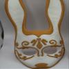 3d Printed Hare Masqurade Mask, White and Gold view 2