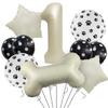 10pcs Dog Themed 1 Birthday Decor,30 Inch Bone Shaped Foil Balloons,White Number 1 Balloons Mylar Foil Balloons for Paw 1st Birthday Decorations Dog 1st Birthday Party Supplies Wedding Party Decor view 1