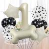10pcs Dog Themed 1 Birthday Decor,30 Inch Bone Shaped Foil Balloons,White Number 1 Balloons Mylar Foil Balloons for Paw 1st Birthday Decorations Dog 1st Birthday Party Supplies Wedding Party Decor view 2