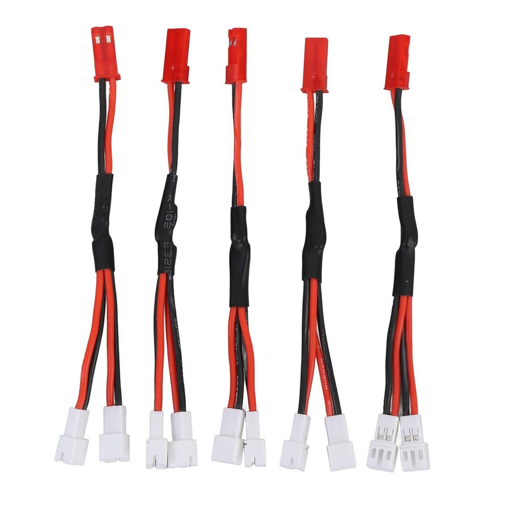 Alomejor 5pcs JST to PH 2.0 Connector, 105mm Copper Cables 22AWG Extension Wire for RC Motor ESC Power