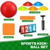 Huaerle 18 Pcs Sports Kickball Set Includes 2 Playground Ball with Air Pump 5 Rubber Throw Down Bases 10 Foul Line Cones and a Flip Scoreboard for Boys Girls Adults Playground School Backyard (Red) view 3