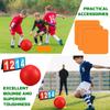 Huaerle 18 Pcs Sports Kickball Set Includes 2 Playground Ball with Air Pump 5 Rubber Throw Down Bases 10 Foul Line Cones and a Flip Scoreboard for Boys Girls Adults Playground School Backyard (Red) view 4
