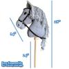 Playful Minds Large Hobby Horse for Kids and Adults  Show Quality with Rhinestone Studded Bridle, Removable Reins, and Long Mane  Plush Handmade Tournament Stick Horse, Grey view 2