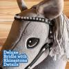 Playful Minds Large Hobby Horse for Kids and Adults  Show Quality with Rhinestone Studded Bridle, Removable Reins, and Long Mane  Plush Handmade Tournament Stick Horse, Grey view 4
