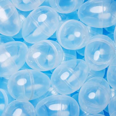 Entervending Easter Eggs 3 - Clear Fillable Plastic Capsule 250ct - Easter Basket Stuffers - Empty Large Enough to Hold Toy or Candy - Capsules Filler Bulk - Egg Hunt Kids Surprise