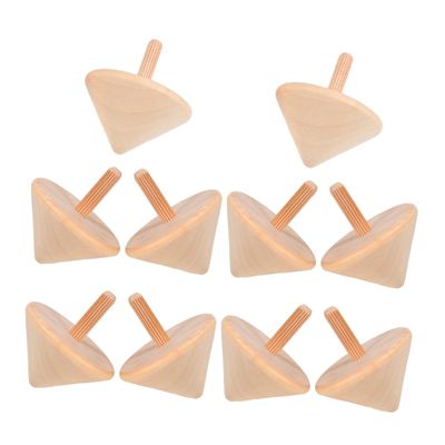 ERINGOGO 10pcs Wooden Spinning Tops DIY Painting Kits for Craft for Creative Play Safe Natural Wood for Skill Development and Fun