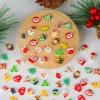 100 Pcs Mini Christmas Decorations Set, Miniature Resin Figurines Small Christmas Tree Santa Ornaments for Crafts Home Decor Micro Landscape Fairy Garden Accessories Xmas Gifts for Kids view 2