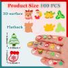 100 Pcs Mini Christmas Decorations Set, Miniature Resin Figurines Small Christmas Tree Santa Ornaments for Crafts Home Decor Micro Landscape Fairy Garden Accessories Xmas Gifts for Kids view 3