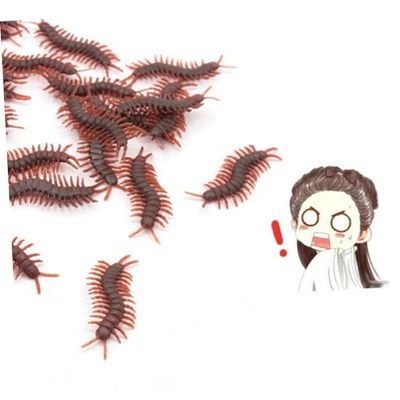 100 Pcs Fake Centipede Props Realistic Halloween Tricky for Pranks Mischief for April Fools Day and Haunted House Decorations