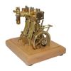 Kafoopolly 3.7CC Mini Steam Engine Model, Retro Vertical Double-Cylinder Reciprocating Double-Acting Steam Engine view 1