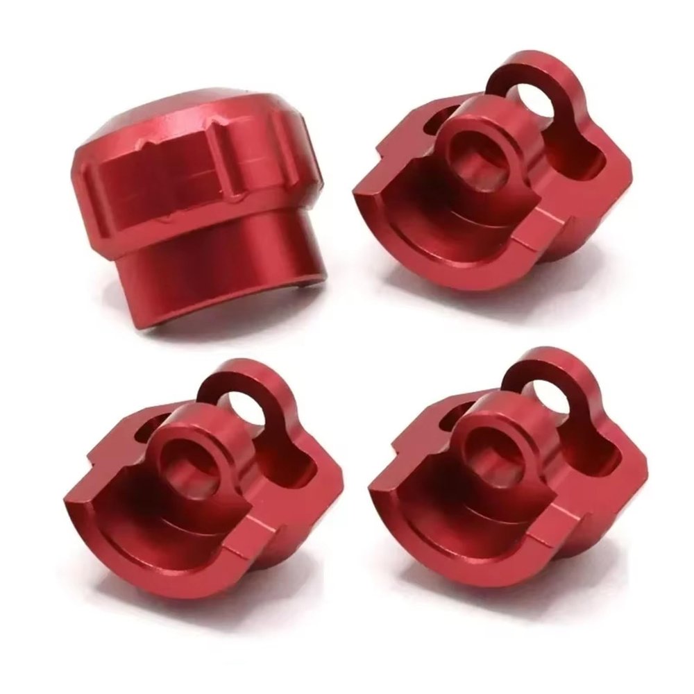 RC Car Upgrade Parts Compatible with ARRMA 1/7 1/8 RC Car Upgrade Parts Accessories 4Pcs Aluminum Alloy Shock Cap Absorber Protector(Red)