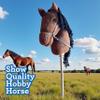 Playful Minds Large Hobby Horse for Kids and Adults  Show Quality with Rhinestone Studded Bridle, Removable Reins, and Long Mane  Plush Handmade Tournament Stick Horse (Bay (Brown)) view 3