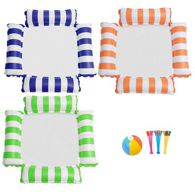 3-Piece Pool Floats Set with 90 Water Balls & 12" Inflatable Ball | Heavy-Duty PVC Durable Inflatable Floats for Adults, Kids, Family Summer Fun