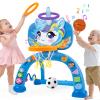 AONTESS Unicorn Sports Play Set for Toddlers  Blue Basketball Hoop & Soccer Goal with Ring Toss | Indoor Outdoor Activity Center Toy for 1-3 Year Old Boys Girls | Birthday Gift Idea view 1