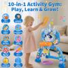 AONTESS Unicorn Sports Play Set for Toddlers  Blue Basketball Hoop & Soccer Goal with Ring Toss | Indoor Outdoor Activity Center Toy for 1-3 Year Old Boys Girls | Birthday Gift Idea view 2