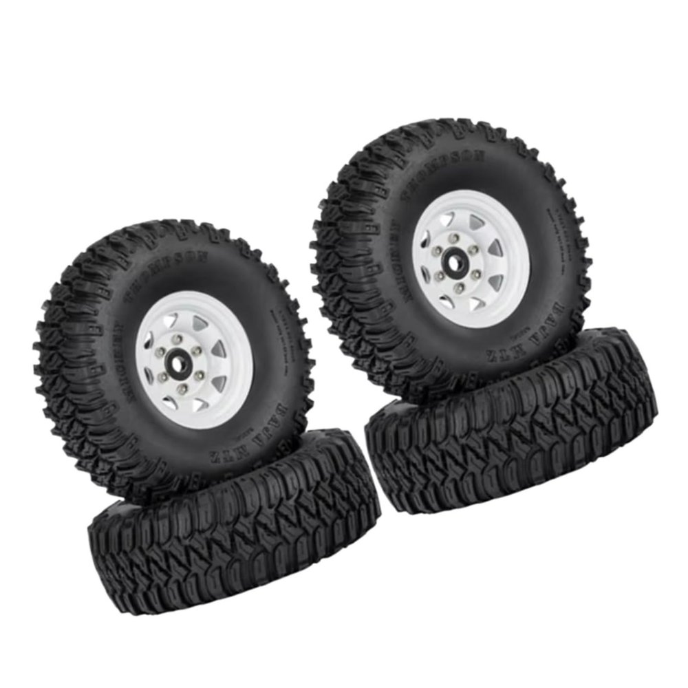 MIXVZARF Rc Car Tyre Tire Wheels for Axial for Yeti Jr D90 TF2 for Tamiya CC01 LC70 for MST 1/10 4PCS 1.55 Metal Beadlock Wheel Rims Tires Set RC Crawler Car Parts