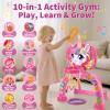 AONTESS Toddler Basketball Hoop & Soccer Goal: Activity Center with Ring Toss  Unicorn Sports Play Set | Toys for Baby Toddlers 12-18 Months & Boys Girls Ages 1-3 | Indoor Outdoor Birthday view 2