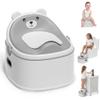 3-in-1 Potty Training Toilet, Portable Potty, Potty Training Seat and Toddler Step Stool, Easy Setup and Clean, Anti-Slip Toddler Potty Trainer for Boy Girl,Grey view 1