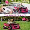 12V Ride on Toys for Big Kids, 20 2 Seat Ride on Dump Truck, Construction Vehicles and Electric Dump Bed/Shovel, with Remote Control and Music, Key Start for Safety, Rose view 2