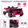 12V Ride on Toys for Big Kids, 20 2 Seat Ride on Dump Truck, Construction Vehicles and Electric Dump Bed/Shovel, with Remote Control and Music, Key Start for Safety, Rose view 3